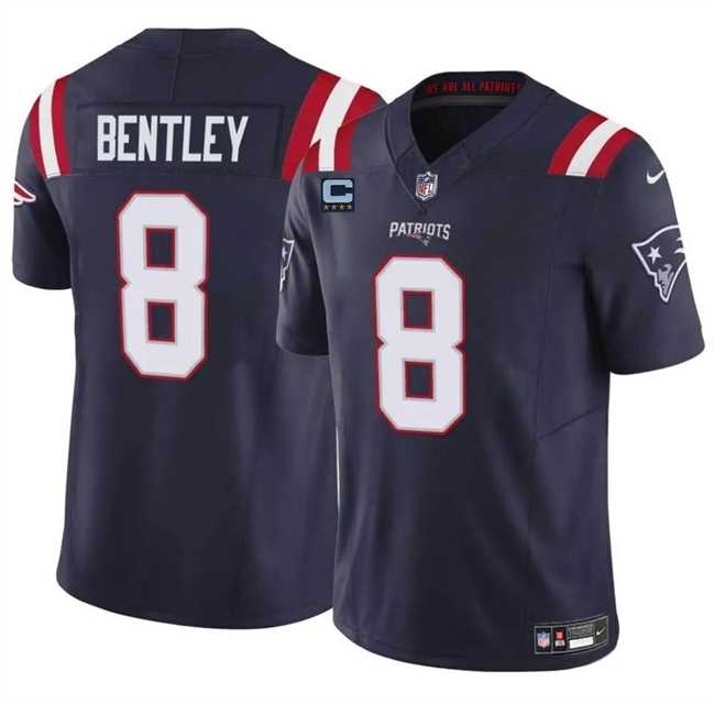 Men & Women & Youth New England Patriots #8 JaWhaun Bentley Navy F.U.S.E. With 4-Star C Patch Vapor Limited Stitched Jersey